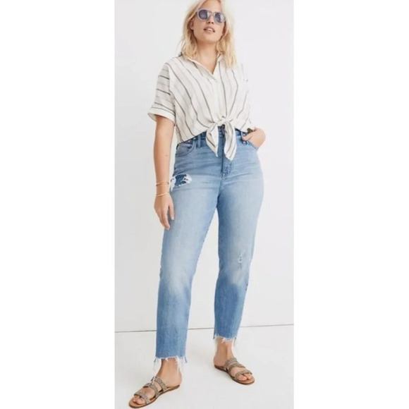 NWT Madewell Classic Straight Jeans in Light Wash: Step-Hem Edition-sz 37 - Picture 1 of 11